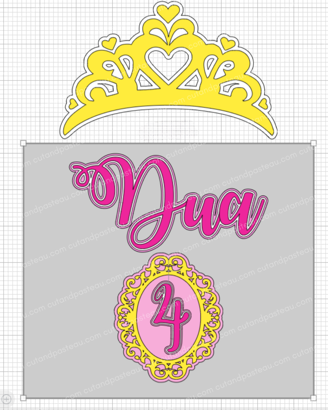 Princess Crown Cake Topper Bundle