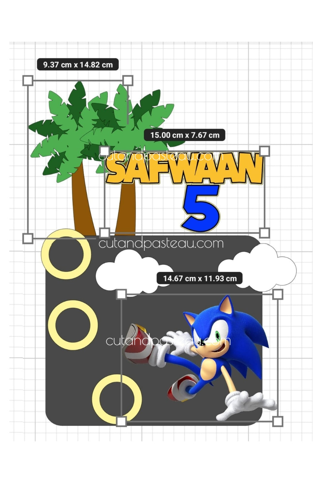 Sonic Cake Topper Bundle