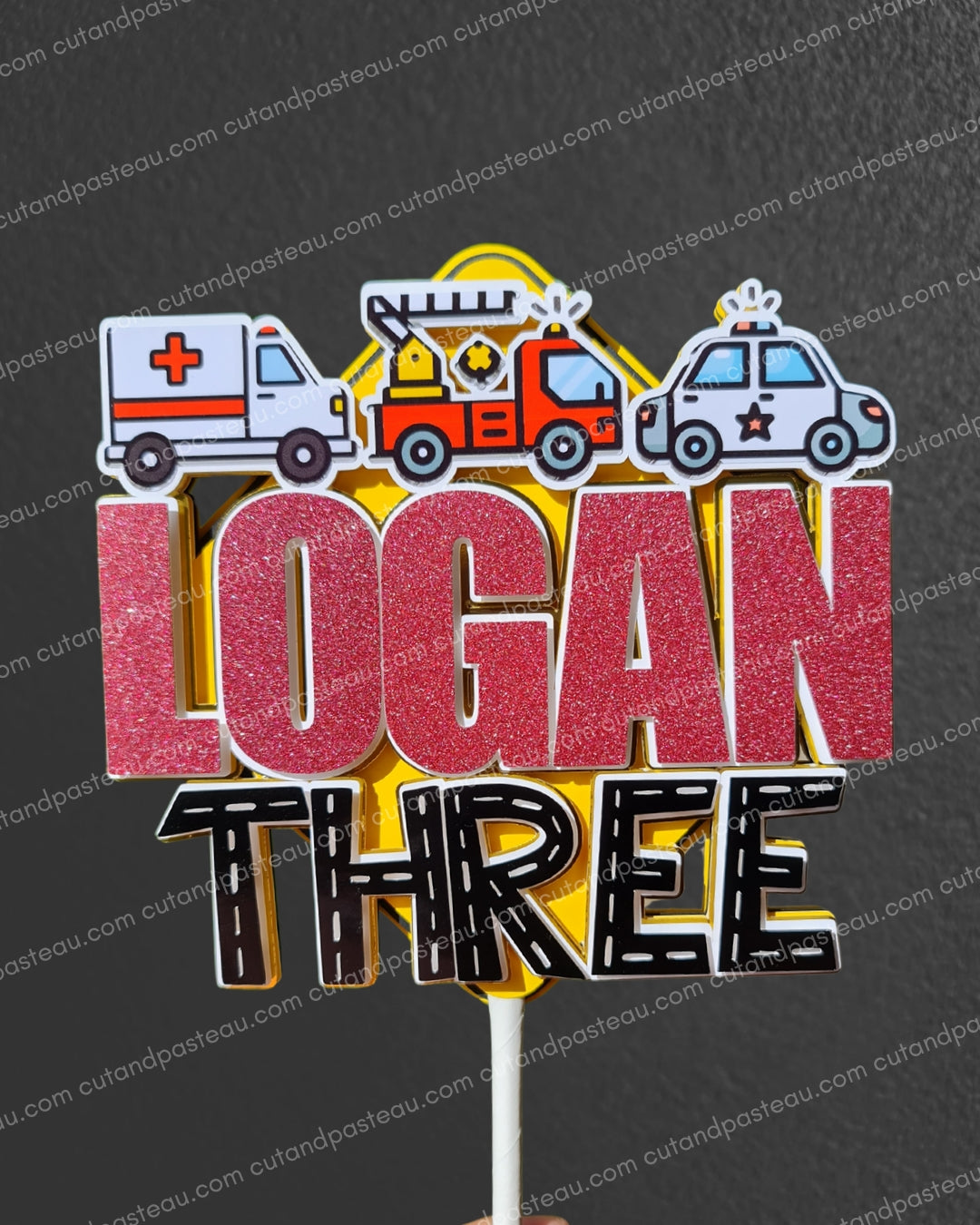 Police Fire Ambulance Cake Topper