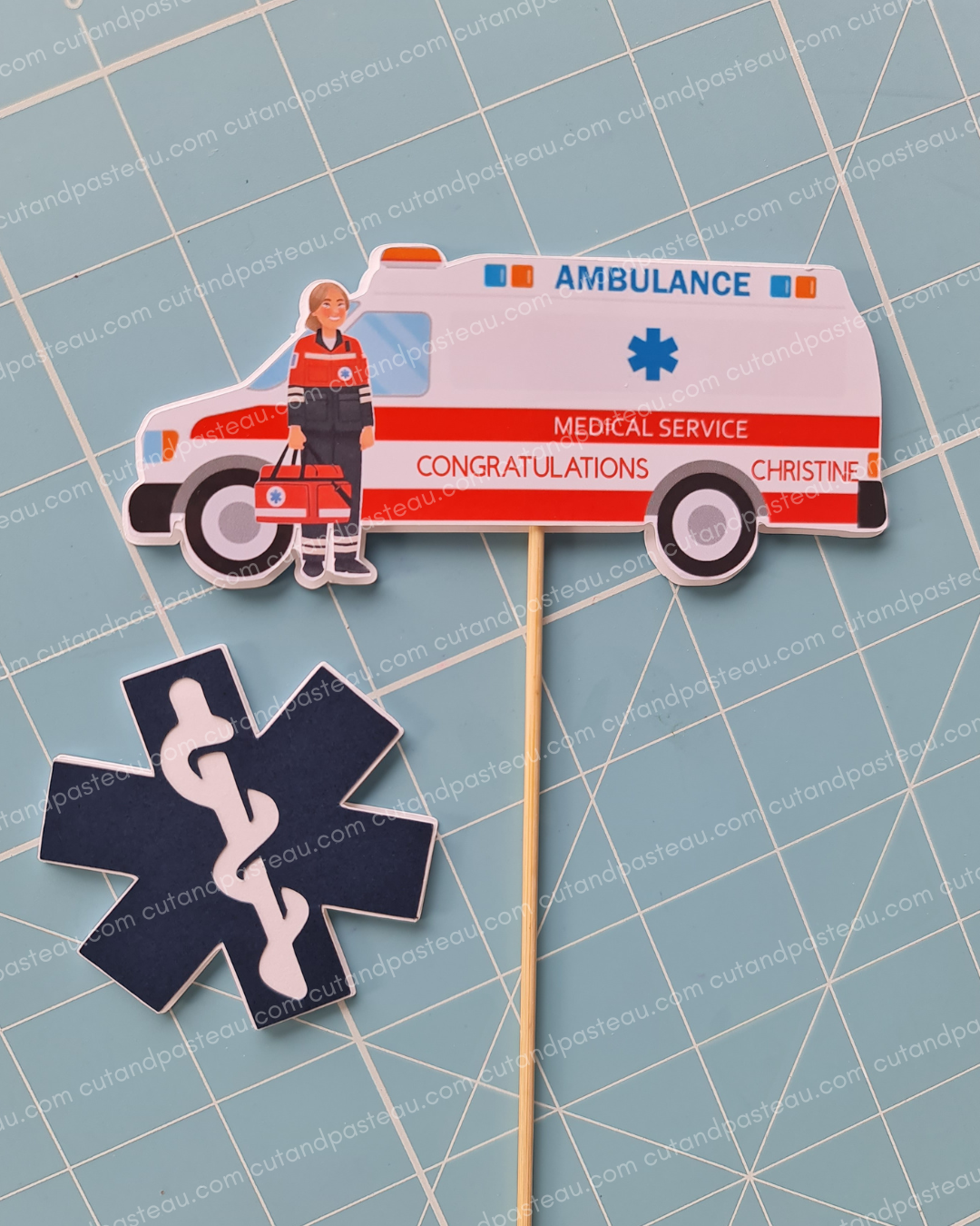 Paramedic Ambulance Cake Topper Bundle