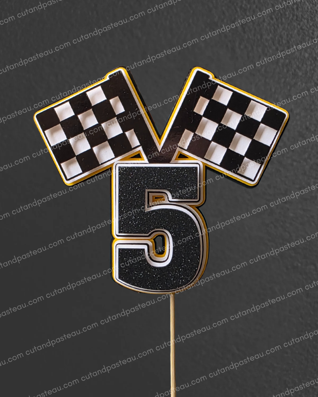 Racing Flags & Age Cake Topper