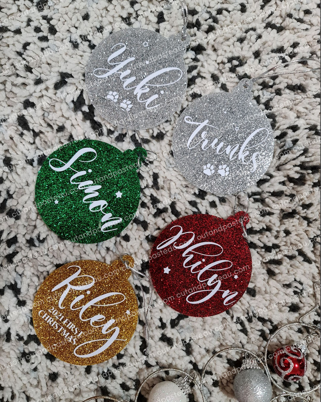 Personalised Acrylic Glitter Baubles