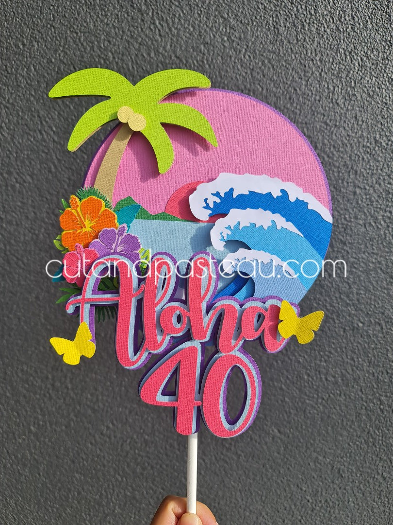 Hawaii Luau Cake Topper