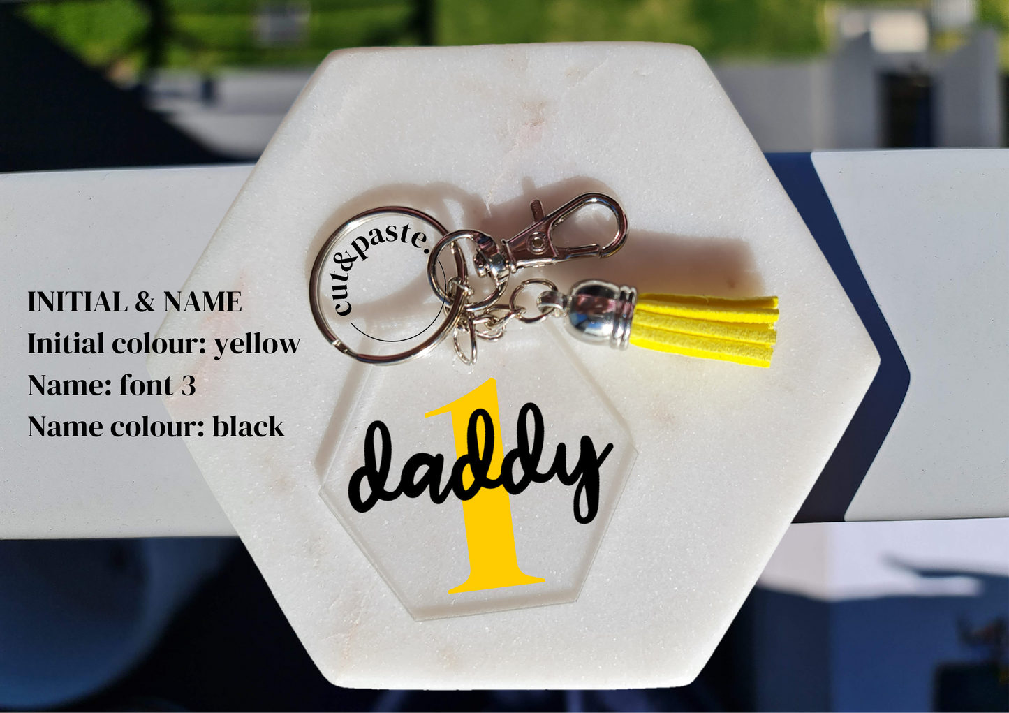 Personalised Keyring (hexagon)