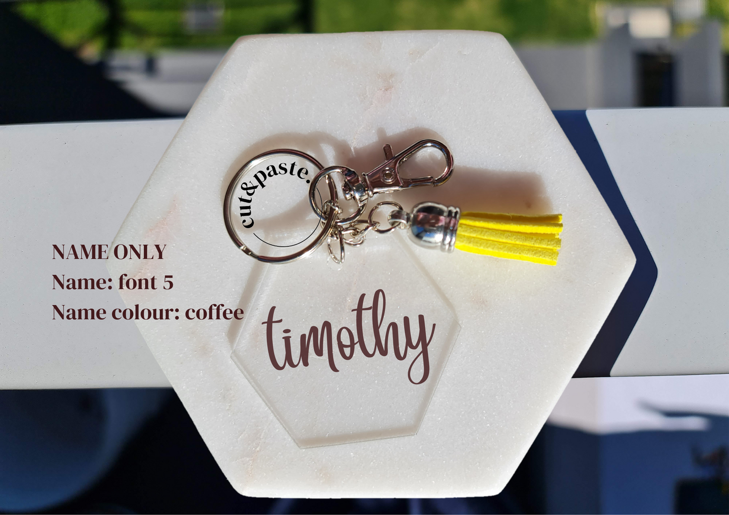 Personalised Keyring (hexagon)