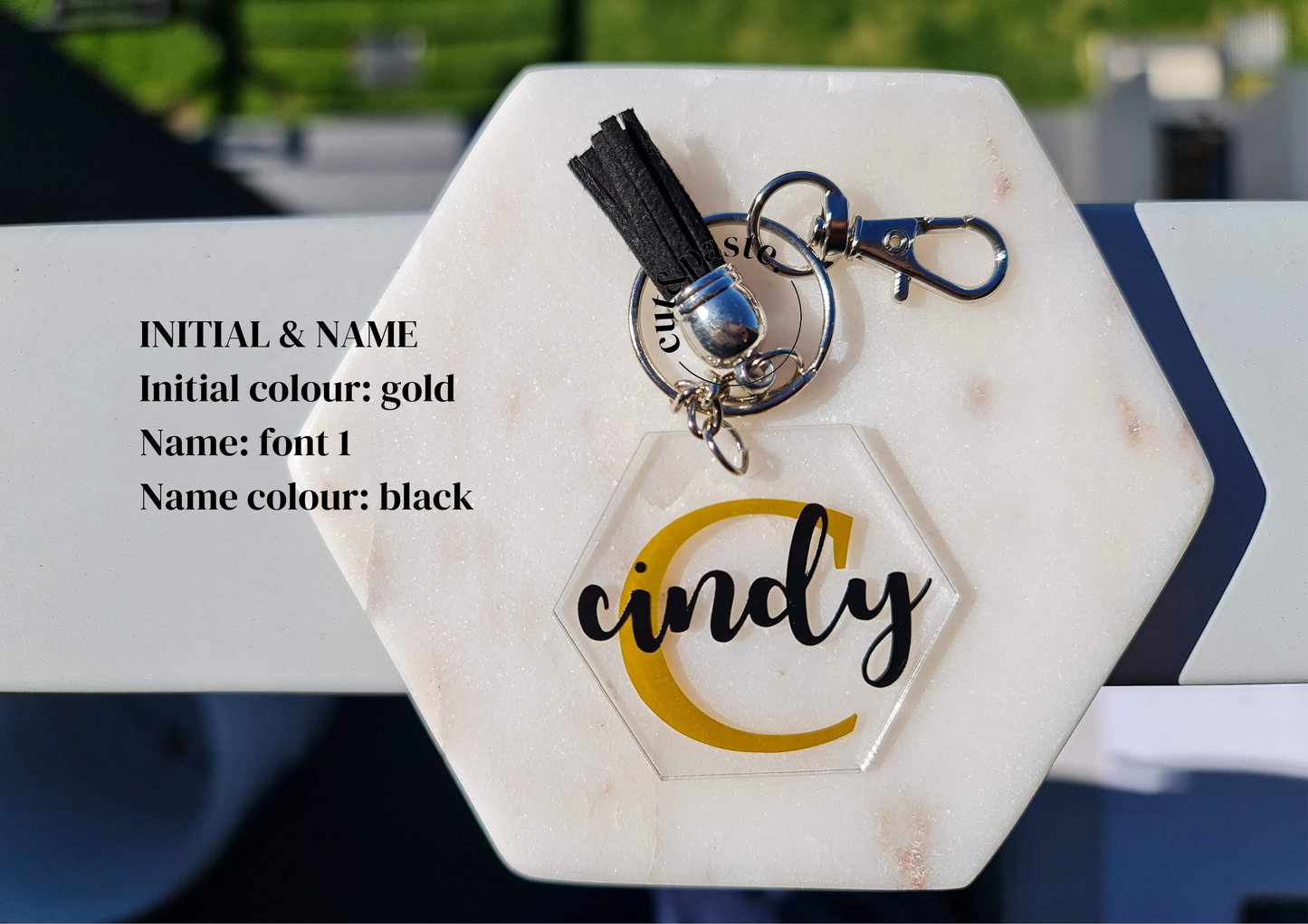 Personalised Keyring (hexagon)