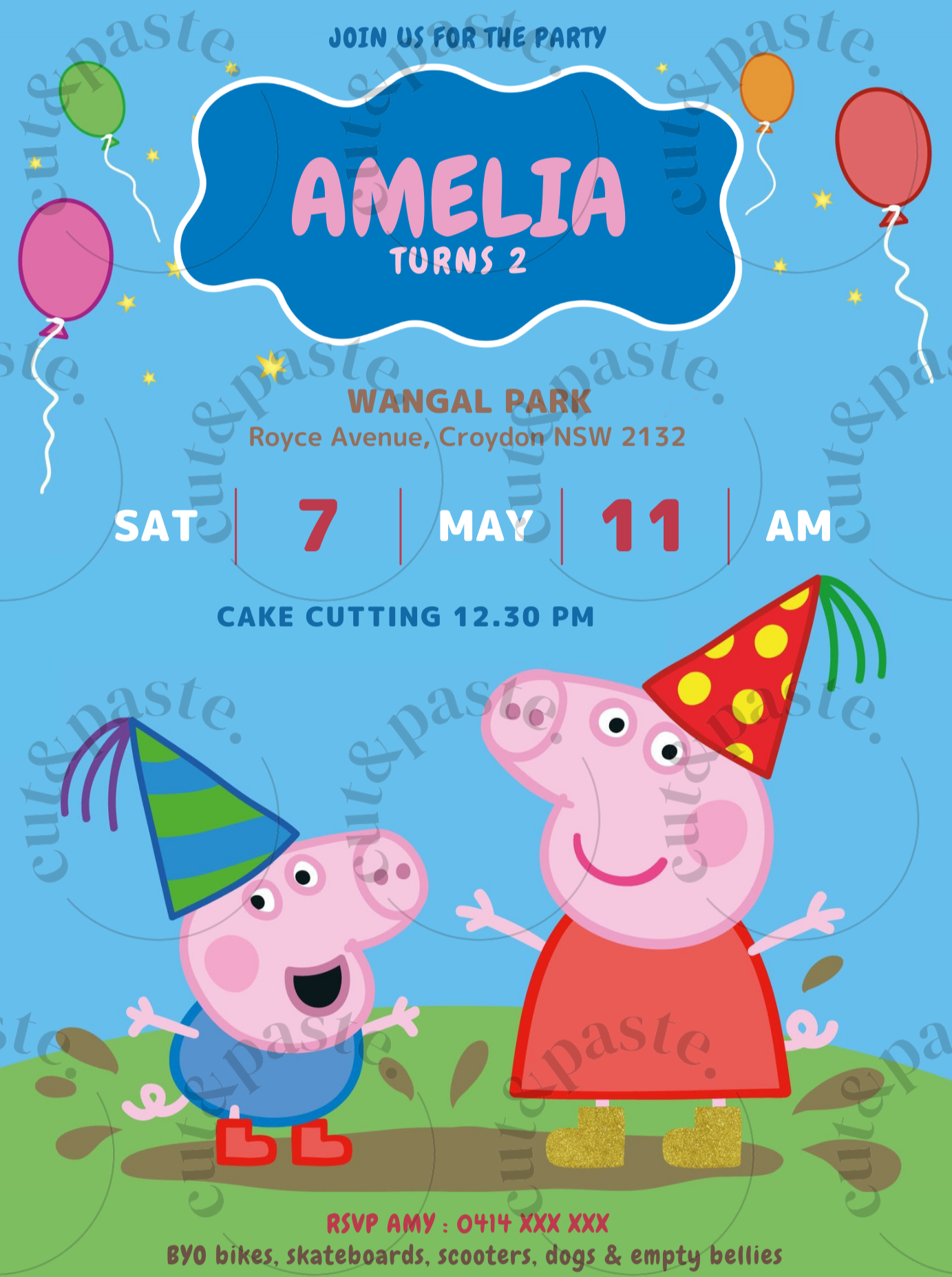 Peppa Pig Digital Party Invitation