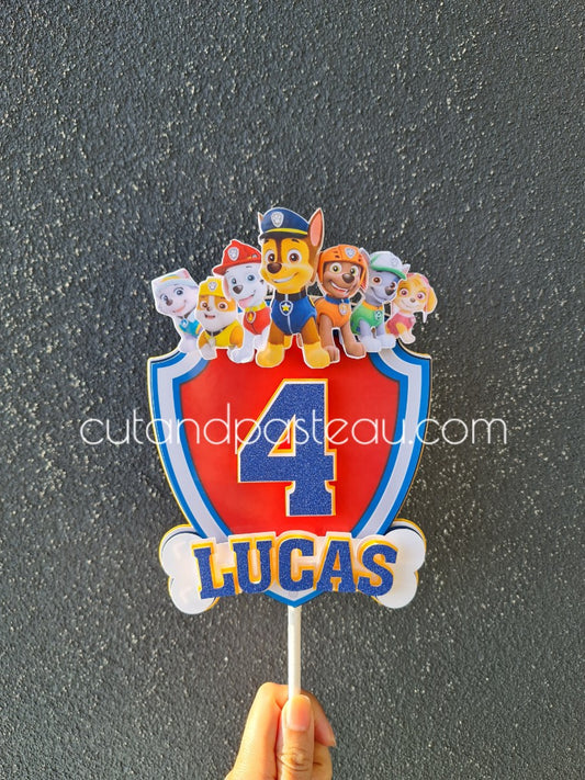 Paw Patrol Shield Cake Topper