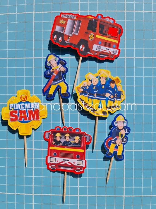 Fireman Sam Cupcake Topper Set / Set of 6