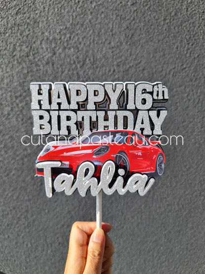 Porsche Sports Car Cake Topper