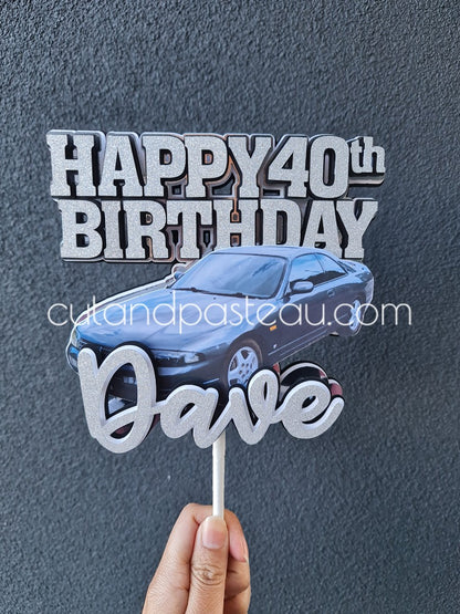 Porsche Sports Car Cake Topper