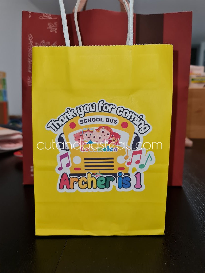 Cocomelon School Bus Party Bag Labels / Tags