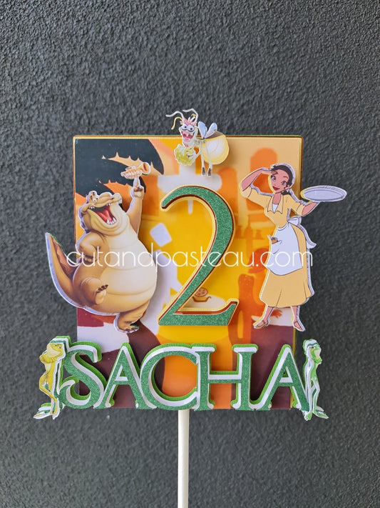 Princess Tiana and The Frog Cake Topper