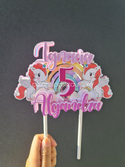 Rainbow Unicorn Cake Topper