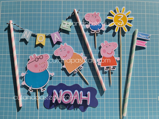 Peppa Pig Cake Topper Bundle