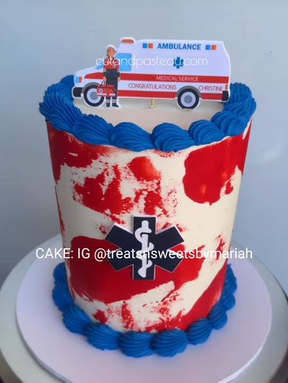 Paramedic Ambulance Cake Topper Bundle