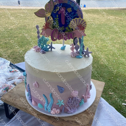 Mermaid Under the Sea Cake Topper