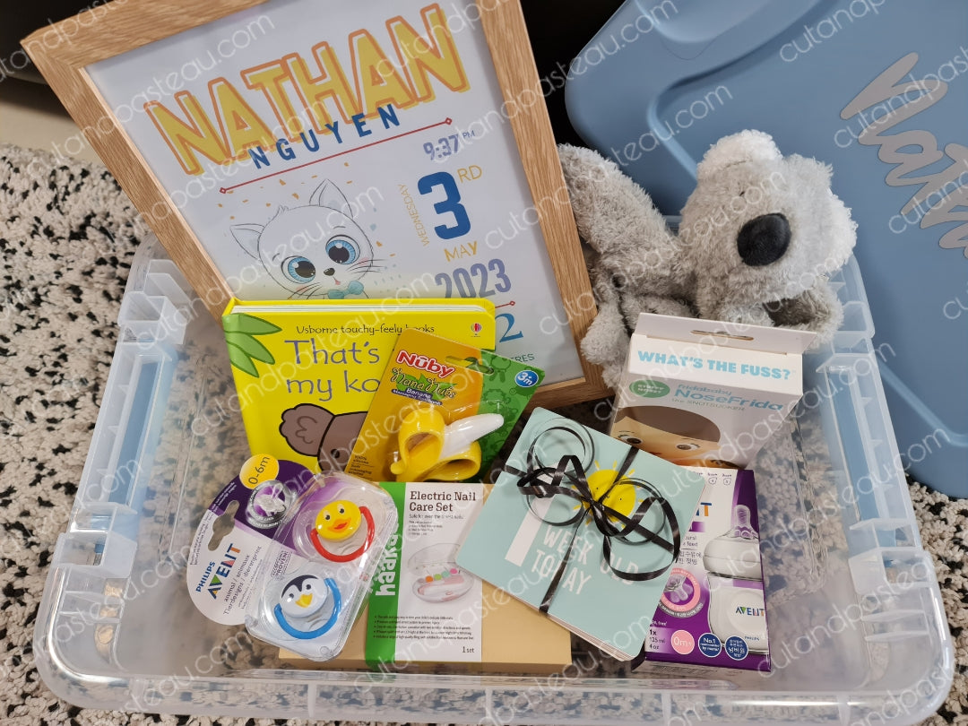 Personalised Newborn Baby Hamper Box - Boujee