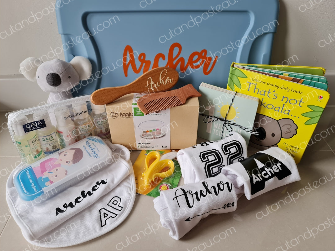 Personalised Newborn Baby Hamper Box - Basic