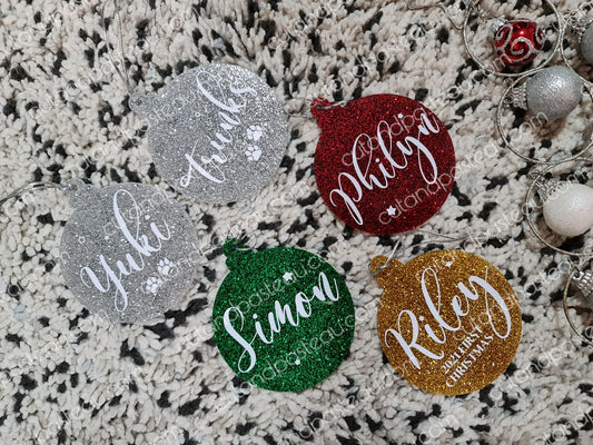 Personalised Acrylic Glitter Baubles