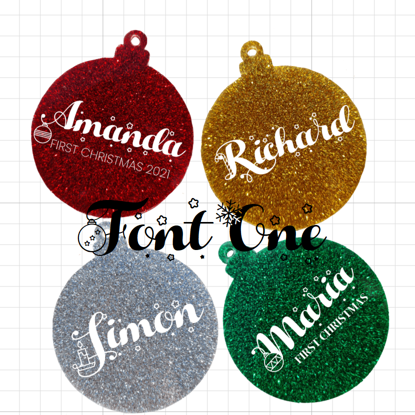 Personalised Acrylic Glitter Baubles