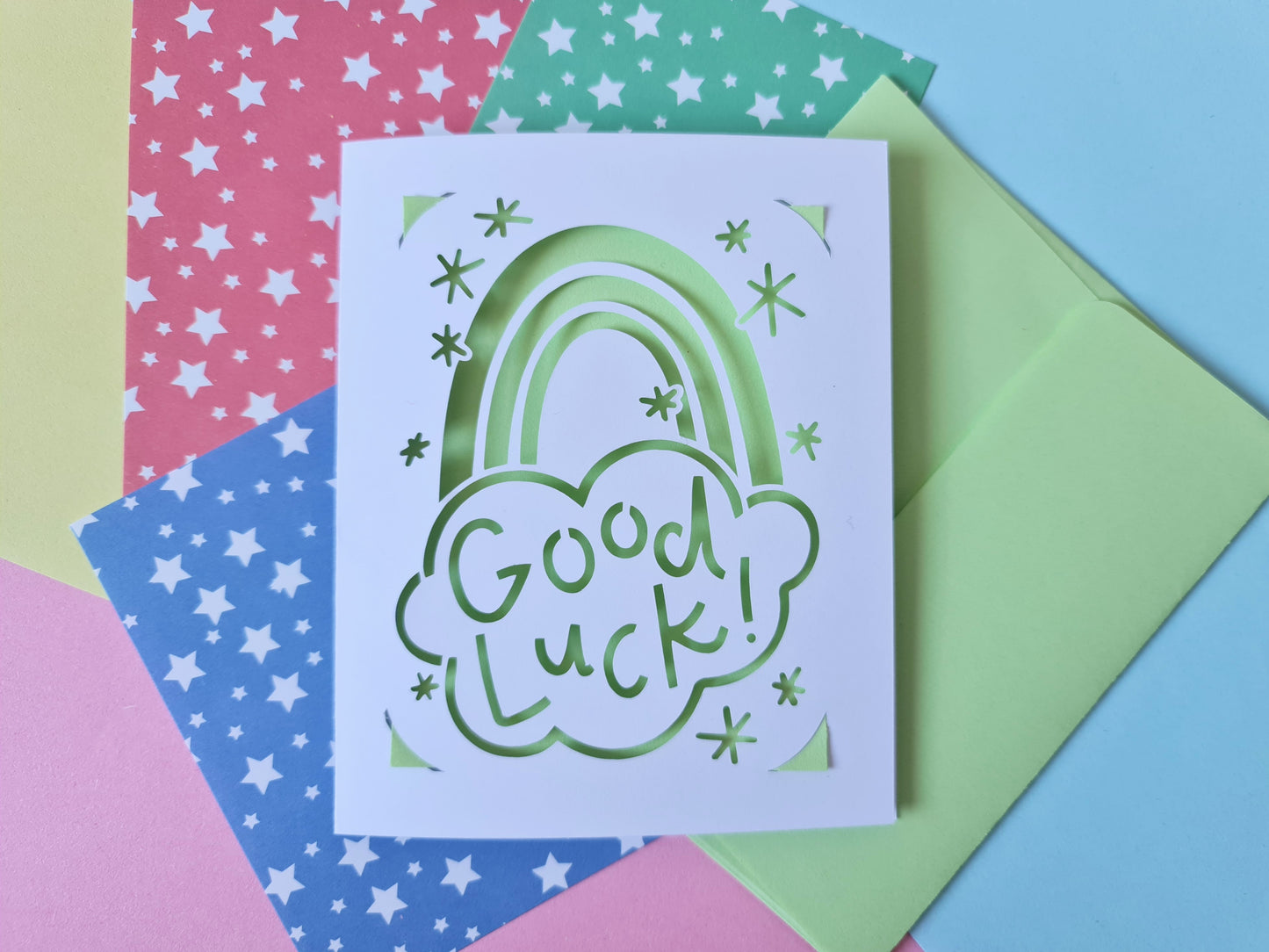 Good Luck Rainbow Card