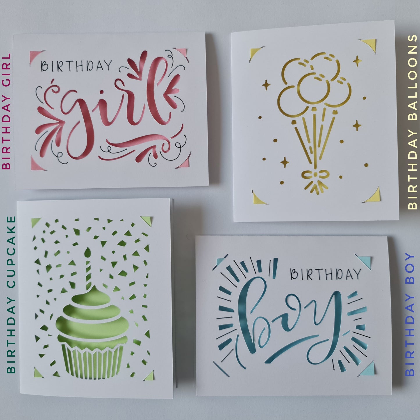 Cut Out Greeting Cards - Pack of 4