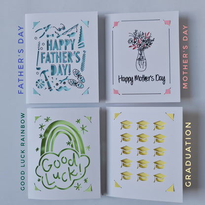 Cut Out Greeting Cards - Pack of 4