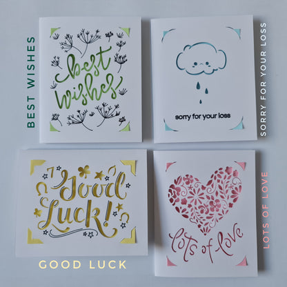 Cut Out Greeting Cards - Pack of 4