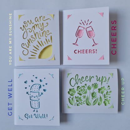 Cut Out Greeting Cards - Pack of 4