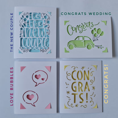 Cut Out Greeting Cards - Pack of 4