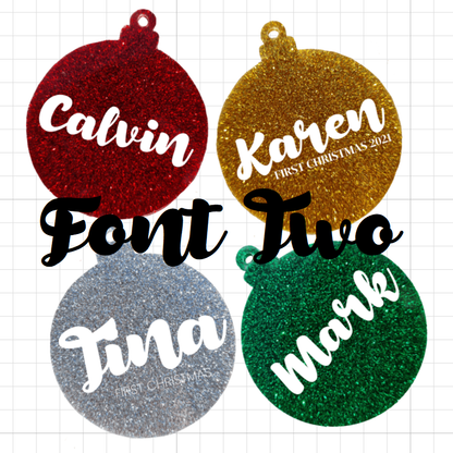 Personalised Acrylic Glitter Baubles