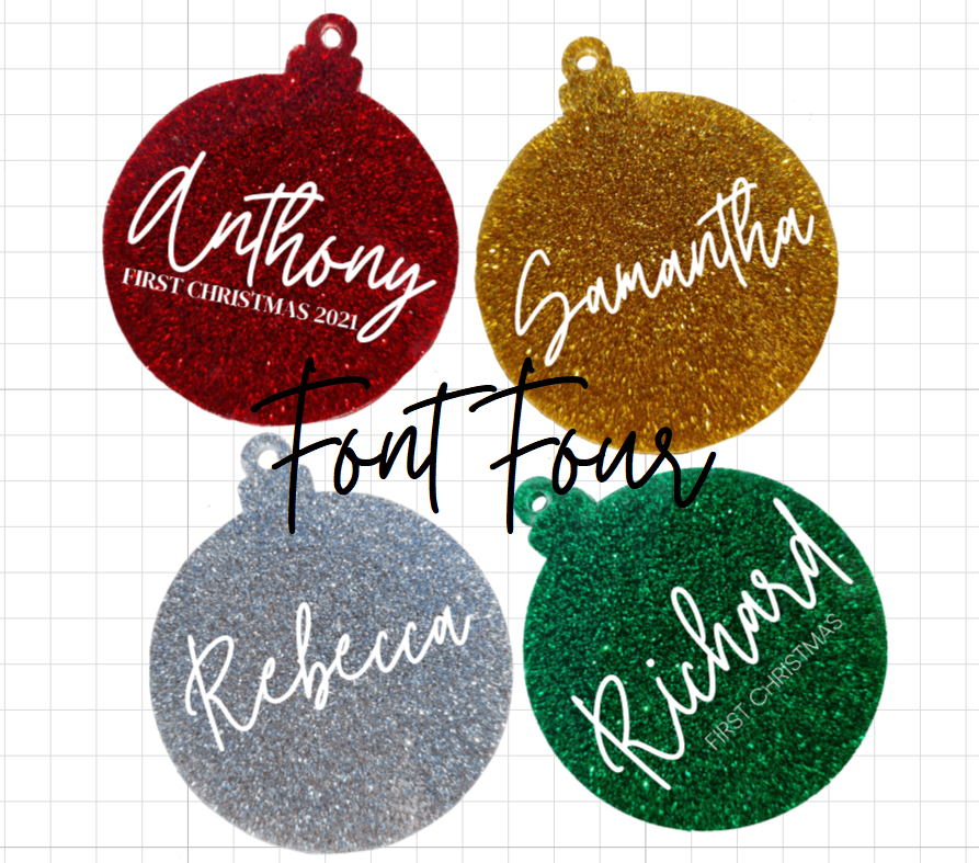 Personalised Acrylic Glitter Baubles