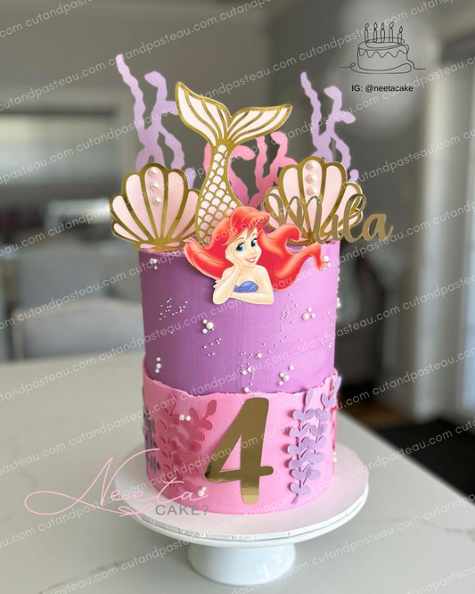 Little Mermaid Ariel Cake Topper Bundle