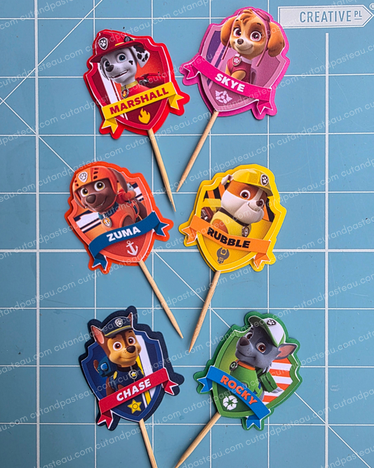 PAW Cupcake Topper Set / Set of 6