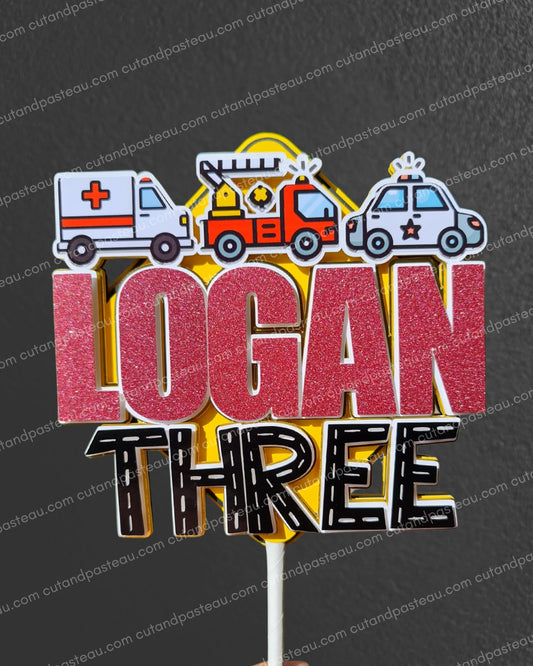 Police Fire Ambulance Cake Topper