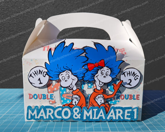 Dr Seuss Thing 1 & Thing 2 3D Party Box