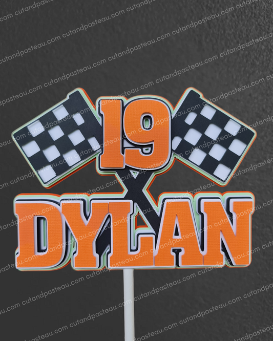 Racing Flags Cake Topper