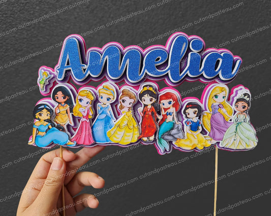 Disney Princess Line Up Cake Topper