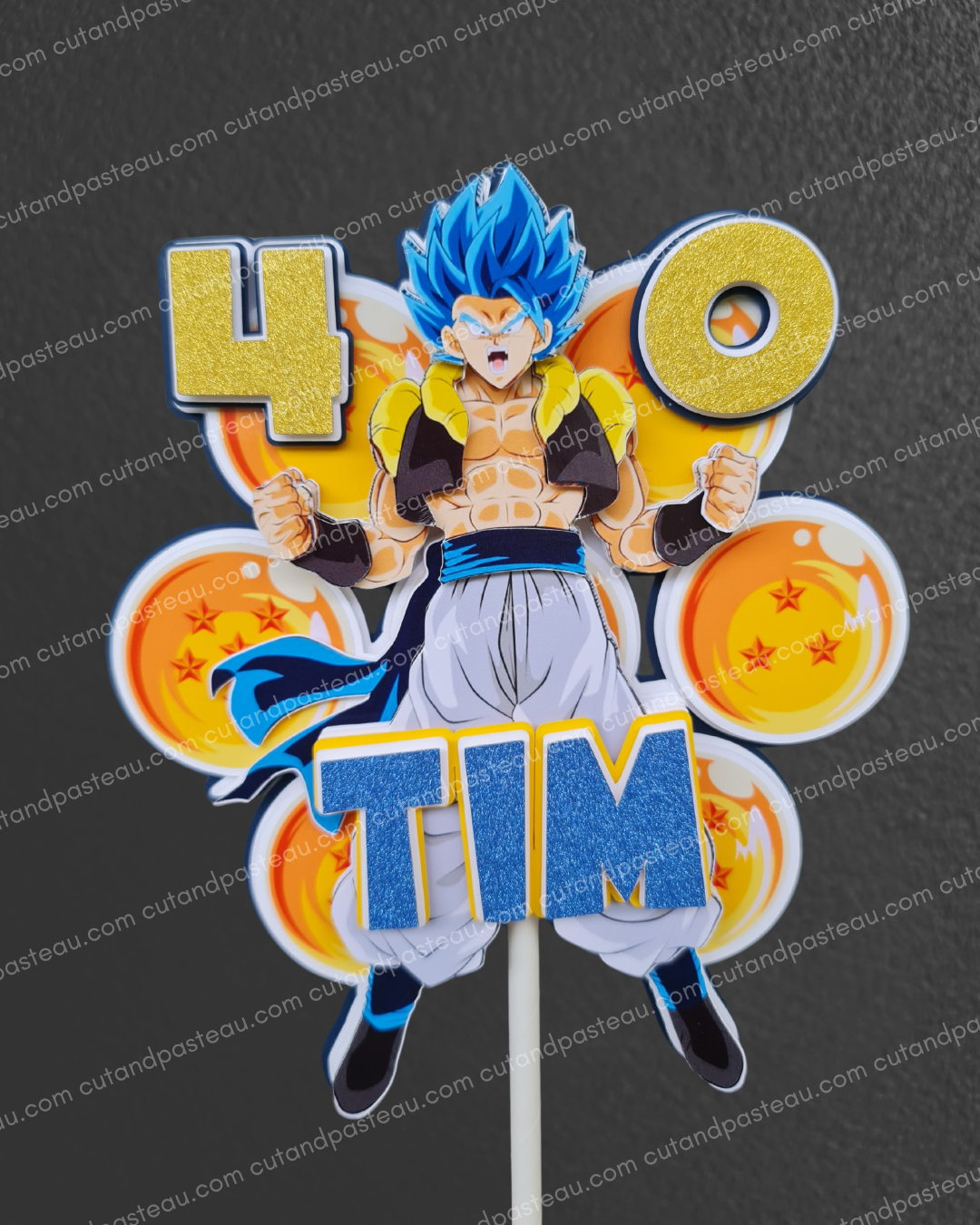 Dragon Ball Z Vegeta Super Saiyan Blue Cake Topper