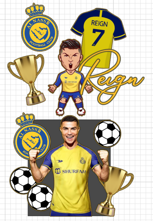 Cristiano Ronaldo Al Nassr Cake Topper Bundle