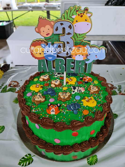 Safari Jungle Animals Cake Topper