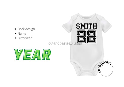 Personalised Baby Name & Year Bodysuit