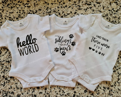 Personalised Baby Bodysuit - 3 pack