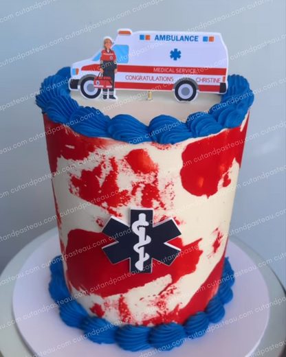 Paramedic Ambulance Cake Topper Bundle