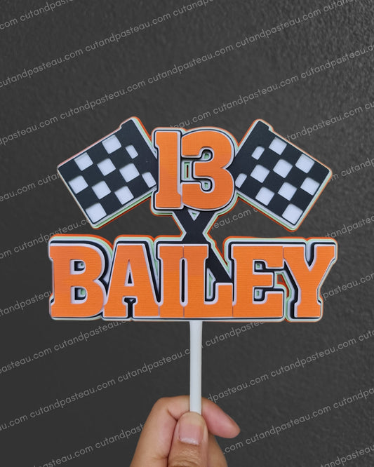 Racing Flags Cake Topper