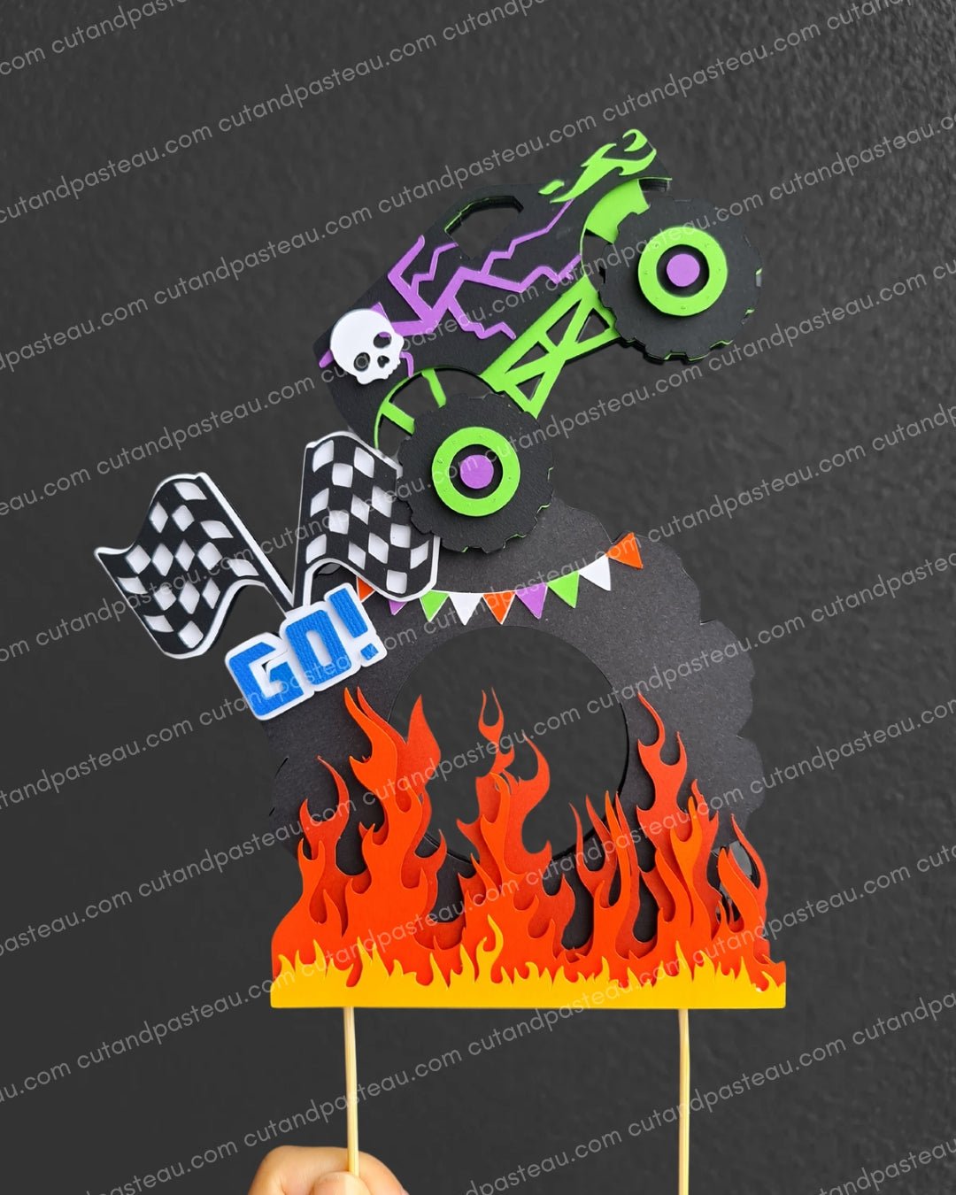 Monster Truck Flames Cake Topper