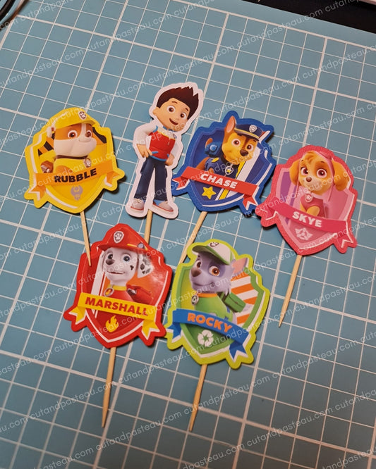 Paw Patrol Cupcake Topper Set / Set of 6