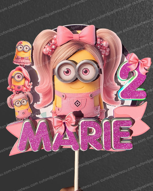 Girl Minions Cake Topper