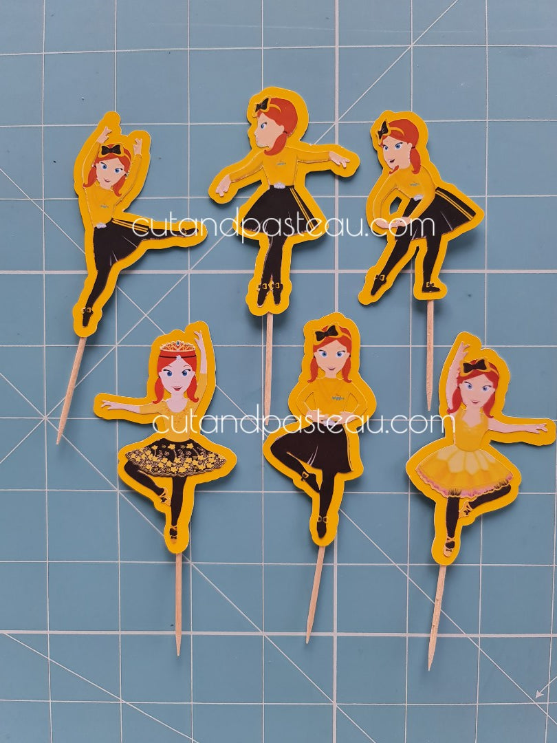 Emma Wiggle Cupcake Topper Set / Set of 6